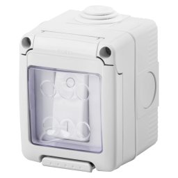 Carcasa, Etansa, Completa, Cu, Dispozitive, De, Sistem, Cu, Comutator, Unidirectional, 2P, 16Ax, IP55, Gri, Ral, 7035, Gewiss, System, GW27832