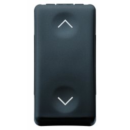 Buton, 1P, 250V, C.A., No+No, 10A, Cu, Interblocare, Simbol, Sus, Si, Jos, 1, Modul, Sistem, Negru, Gewiss, System, GW21521