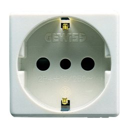 Priza, Standard, Italiana/Germana, 250V, C.A., 2P+E, 16A, P30, 2, Module, Sistem, Alb, Gewiss, System, GW20205