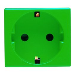 Priza, Standard, Germana, 250V, C.A., Pentru, Linii, Dedicate, 2P+E, 16A, 2, Module, Verde, Sistem, Gewiss, System, GW20283