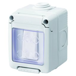 Carcasa, Etansa, Completa, Cu, Dispozitive, De, Sistem, Cu, Comutator, Unidirectional, 1P, 16Ax, IP55, Gri, Ral, 7035, Gewiss, System, GW27831