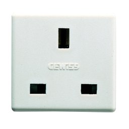 Priza, Standard, Britanica, 250V, C.A., 2P+E, 13A, 2, Module, Sistem, Alb, Gewiss, System, GW20208