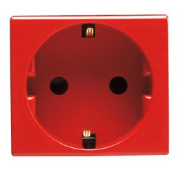 Priza, Standard, Germana, 250V, C.A., Pentru, Linii, Dedicate, 2P+E, 16A, 2, Module, Rosu, Sistem, Gewiss, System, GW20297