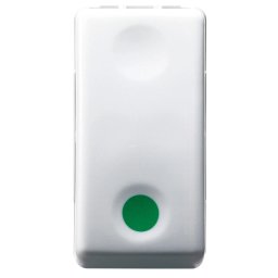 Buton, 1P, 250V, C.A., No, 10A, Auxiliare, Contact, Nc, Start, Simbol, Verde, 1, Modul, Sistem, Alb, Gewiss, System, GW20522