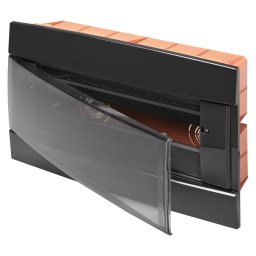 Carcasa Tablou Decorativa - Cu Montaj Incastrat - Pre-Aranjata Pentru Regletele De Borne Ale Carcasei - 330X218X25 - Toner Negru - 12+1 Module Gewiss GW40229TN