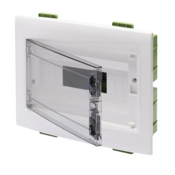 Tablou De Distributie - Perete Verde - Pentru Pereti Mobili Si Din Gips-Carton - Cu Panou Cu Usa Fumurie Si Cadru Extractibil - 12 Module IP40 Gewiss GW40605PM
