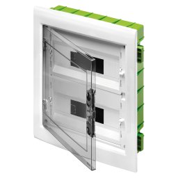 Tablou De Distributie - Perete Verde - Pentru Pereti Mobili Si Din Gips-Carton - Cu Panou Cu Fereastra Fumurie Si Cadru Extractibil - 24 (12X2) Module IP40 Gewiss GW40606PM