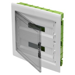 Tablou De Distributie - Perete Verde - Pentru Pereti Mobili Si Din Gips-Carton - Cu Panou Cu Fereastra Fumurie Si Cadru Extractibil - 36 (18X2) Module IP40 Gewiss GW40609PM
