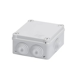 Cutie De Jonctiune Doza Cu Capac De Fixare Rapida IP55 Dimensiuni Interne 100X100X50 Pereti Cu Presetupe Gwt 960ºc Gri Ral 7035 Gewiss GW44054