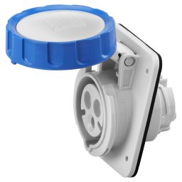 Priza Cu Montaj Incastrat In Unghi De 10° HP IP66/IP67 2P+E 32A 200-250V 50/60Hz Albastru 6H Cablaj Cu Surub Gewiss GW62238H