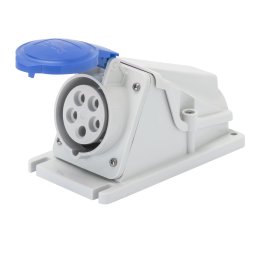 Priza cu Montaj Aparent In Unghi De 90° IP44 2P+E 16A 200-250V 50/60Hz Albastru 6H Cablaj Cu Surub Gewiss GW62477