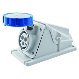 Priza cu Montaj Aparent In Unghi De 90° IP67 2P+E 16A 200-250V 50/60Hz Albastru 6H Cablaj Cu Surub Gewiss GW62499