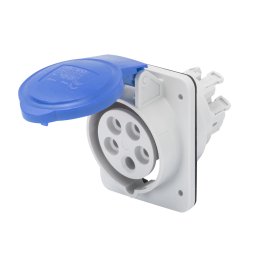 Priza Cu Montaj Incastrat In Unghi De 10° HP IP44/IP54 3P+E 16A 200-250V 50/60Hz Albastru 9H Cablare Rapida Gewiss GW62206FH