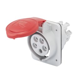 Priza Cu Montaj Incastrat In Unghi De 10° HP IP44/IP54 3P+N+E 16A 380-415V 50/60Hz Rosu 6H Cablare Rapida Gewiss GW62210FH