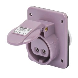 Priza Cu Montaj Incastrat In Unghi De 10° IP44 2P 16A 20-25V 50-60Hz Violet N.R. Cablare Cu Surub Gewiss GW62265