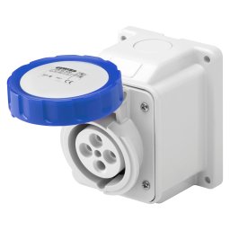 Priza cu Montaj Aparent In Unghi De 10° IP67 2P+E 32A 200-250V 50/60Hz Albastru 6H Cablaj Cu Surub Gewiss GW62437