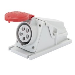 Priza cu Montaj Aparent In Unghi De 90° IP44 3P+N+E 16A 380-415V 50/60Hz Rosu 6H Cablaj Cu Surub Gewiss GW62482
