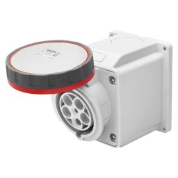 Priza cu Montaj Aparent In Unghi De 10° IP67 - 3P+N+E 63A 346-415V 50/60Hz Rosu 6H Cablaj Cu Surub Gewiss GW63453