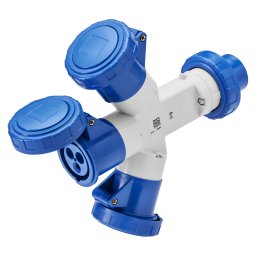MultIPle Iesiri Socket-Couplers 3 IP67 Fisa 16A 3 Prize 2P+E 230V 50/60Hz Albastru 6H Gewiss GW64024