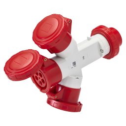MultIPle Iesiri Socket-Couplers 3 IP67 Fisa 16A 2 Prize 3P+N+E 400V 50/60Hz Rosu 6H Gewiss GW64028