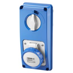 Priza Interblocata Fixa Verticala Fara Fund Fara Baza Suport De Alimentare 2P+E 16A 200-250V 50/60Hz 6H IP67 Gewiss GW66304N