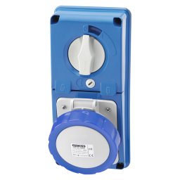 Priza Interblocata Fixa Verticala Fara Fund Cu Baza De Sustinere A Combustibilului 2P+E 16A 200-250V 50/60Hz 6H IP67 Gewiss GW66326N