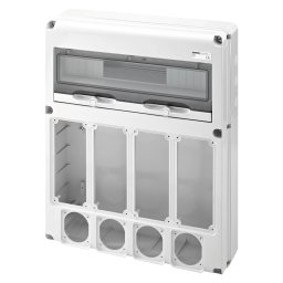 Tablou organiaze santier Q-Din 20 Module 4 Flanse Ib 16/32A IP67 + 4 Flanse Iec Max.3P+T 16A IP65 Gewiss GW68015N