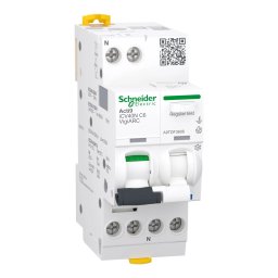 Acti9 AFDD, Intreruptor automat diferential, detectie arc electric, iCV40N, 1P+N, curba C, 6A, 6kA, 30mA tip A-SI, VigiARC RCBO, Schneider, A9TDF3606