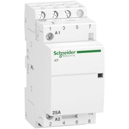 Contactor modular, Ict, 3 Poli, 3ND, 3 contacte normal deschise, 25A, Bobina 220, 240 V C.A., Schneider, A9C20833