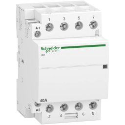 Contactor modular, Ict, 4 Poli, 4ND, 4 contacte normal deschise, 40A, Bobina 220, 240 V C.A., Schneider, A9C20844