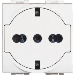 Priza Schuko plata, Alba, standard Italian/German, 2P+E 16 A 250 Va.c. - Bticino Living Light - N4140/16F