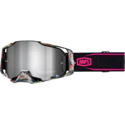 Ochelari cross atv 100% Armega Sarcelle, lentila oglinda argintie, culoare rama verde-albastrui