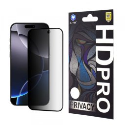 Folie de protectie Ecran Privacy Lito HD Pro pentru Apple iPhone 16 Pro Max, Sticla Securizata, Full Glue