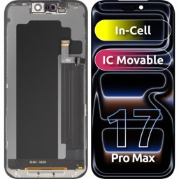 Display cu Touchscreen ZY pentru Apple iPhone 17 Pro Max, cu Rama, Versiune LCD In-Cell IC Movable, Negru