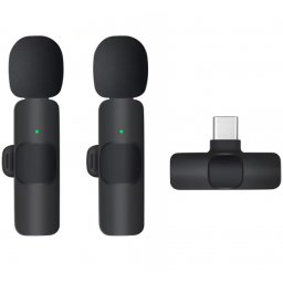 Lavaliera OEM K1, USB-C, Set 2 bucati, Neagra