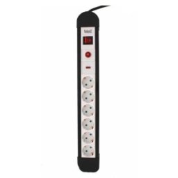 Set 2 x Prelungitor Electric cu Protectie, 6 Prize, Sectiune Cablu 3 x 1.5 mm2, Lungime 5 m, Well