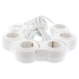 Set 2 x Prelungitor cu USB, Reglabil, cu 5 Prize, Sectiune Cablu 3 x 1.5mm2, Lungime 3 m, Well