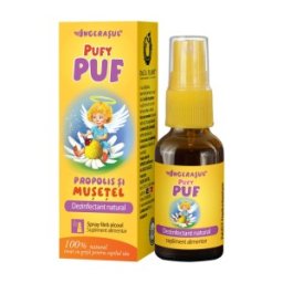 Set 2 x Spray fara Alcool PufyPuf cu Propolis si Musetel, 20 ml, Dacia Plant