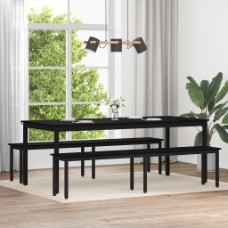 banca Stejar Negru 200 x 35 x 45 cm Lemn compozit GartenMobel Dekor