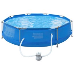 Piscina rotunda cu cadru metalic Avenli 305x76 cm, cu filtru inclus