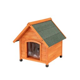 Casuta pentru caini Leziter Smiley Classic S din lemn, 73x76,5x76,5 cm