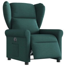 Fotoliu rabatabil electric, verde închis, material textil GartenMobel Dekor