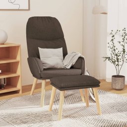 Scaun de relaxare cu taburet, gri taupe, textil GartenMobel Dekor