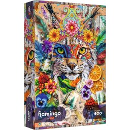 Puzzle Trefl 600 piese Flamingo, colaj artistic multicolor