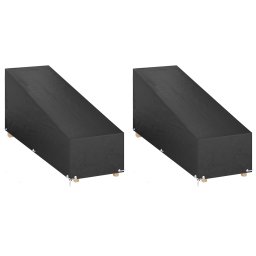 Set 2 Huse pentru Sezlonguri 200x65x35/60 cm cu Funie si Capse pentru Fixare, Polietilena Impermeabila