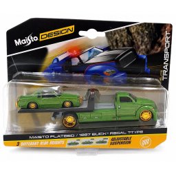 Set Maisto Elite Transport camion Flatbed cu Buick Regal T-Type 1987, 1:64