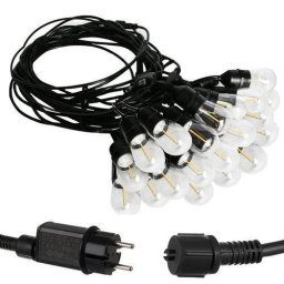 Ghirlanda luminoasa LED de exterior, 20 becuri, alb cald, IP44, 10 m