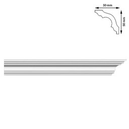 Bagheta de colt decorativa Dms, 50x50 mm, lungime 2 m, pentru finisaje interioare