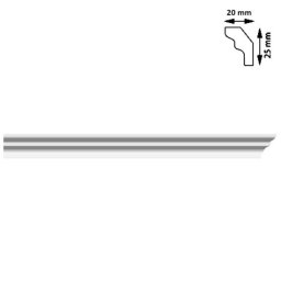Bagheta decorativa de colt 25x20 mm, lungime 2 m, pentru finisaje interioare