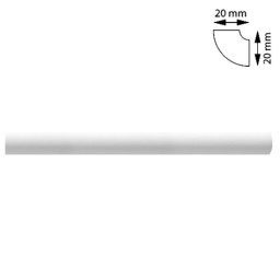 Bagheta de colt decorativa 20x20 mm, lungime 2 m, pentru finisaje interioare